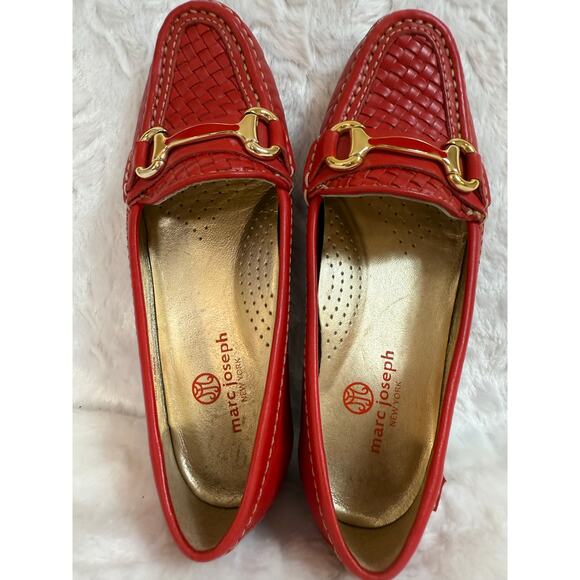 Marc Joseph NY Grand St. Weave Red Leather Driving Loafer Slip-On Comfort Shoe 6 - Picture 4 of 10